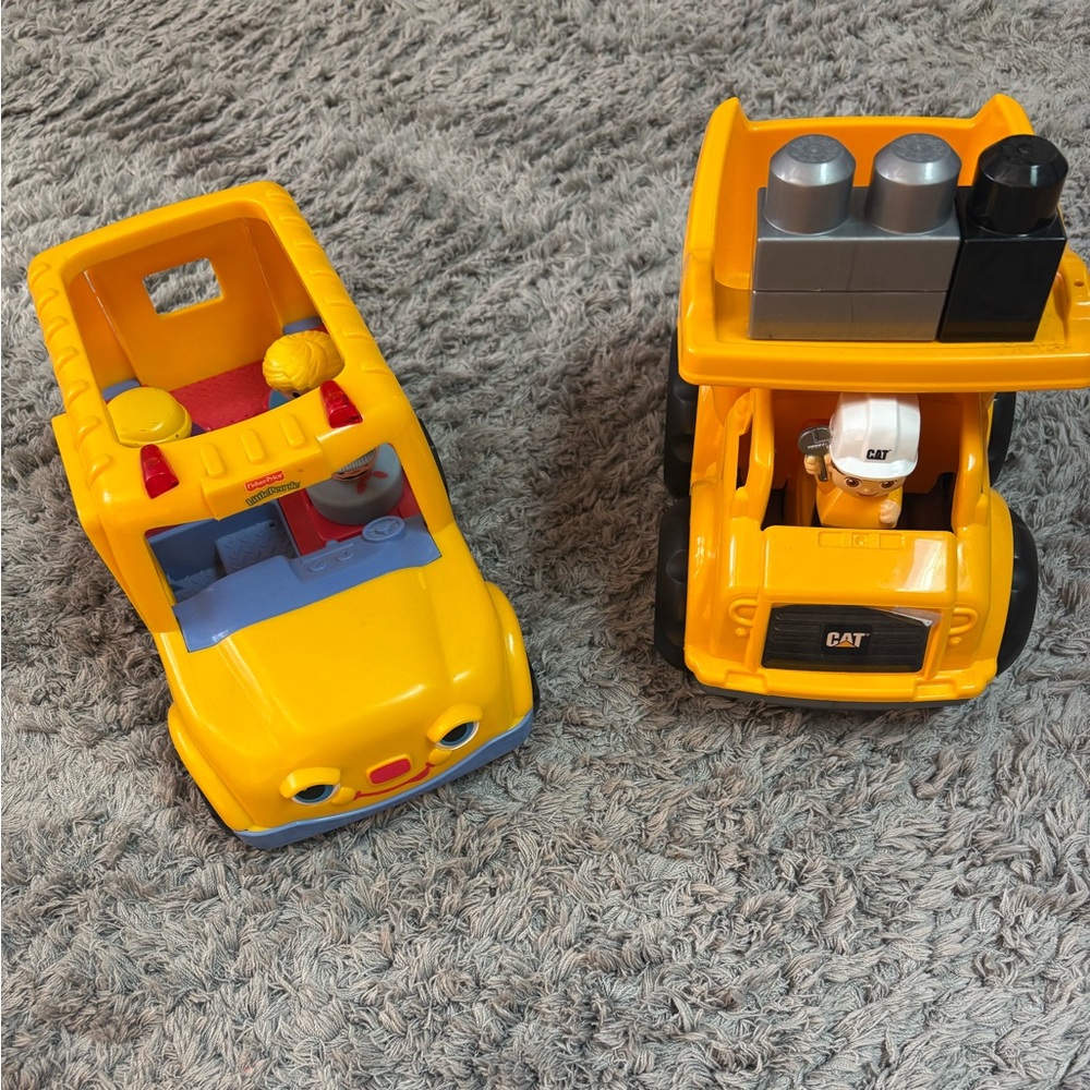Construction and School Bus Toy Vehicles Set